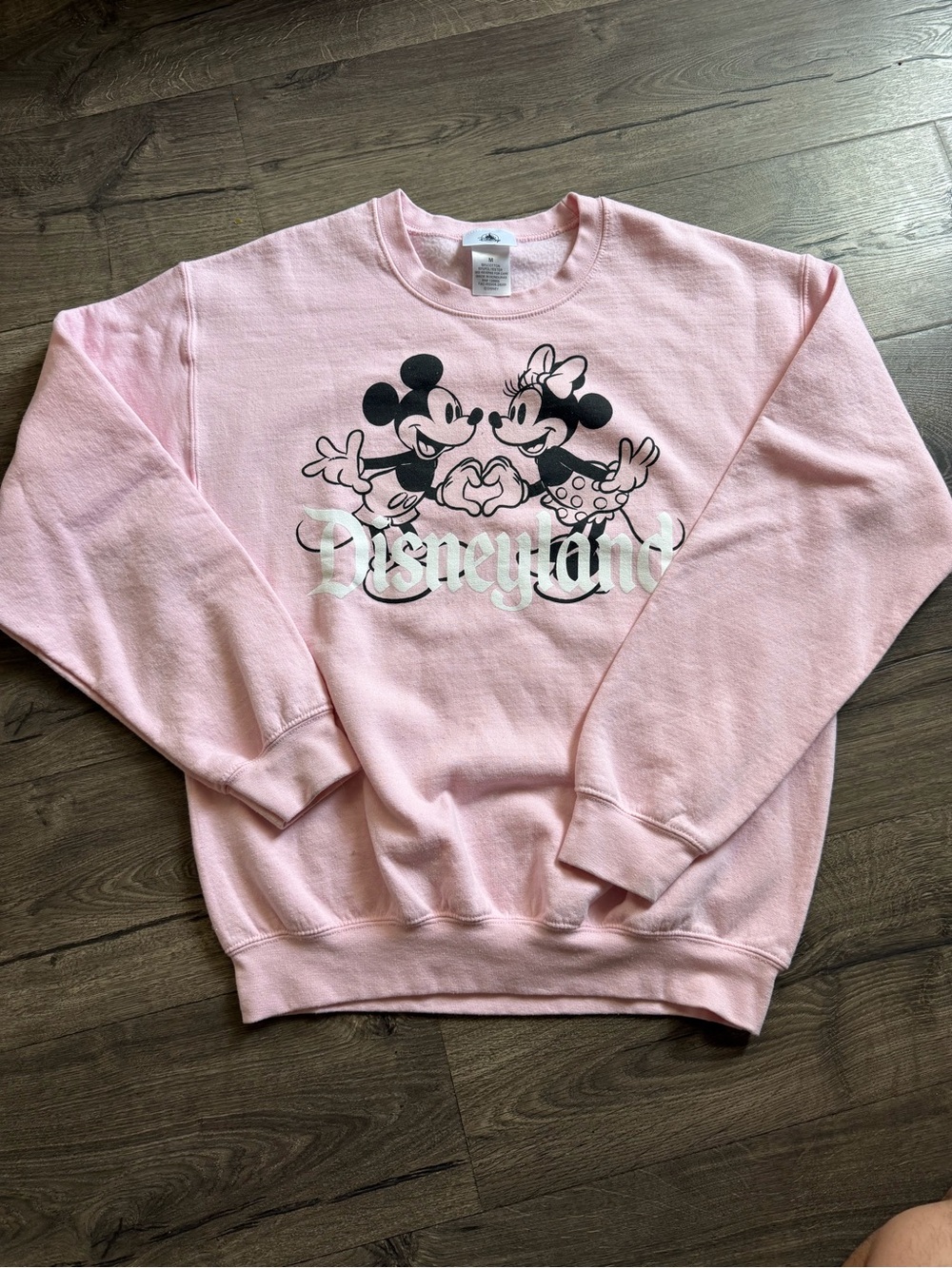 Disney Women's Pink Disneyland Mickey Minnie Mouse Crewneck Sweatshirt M